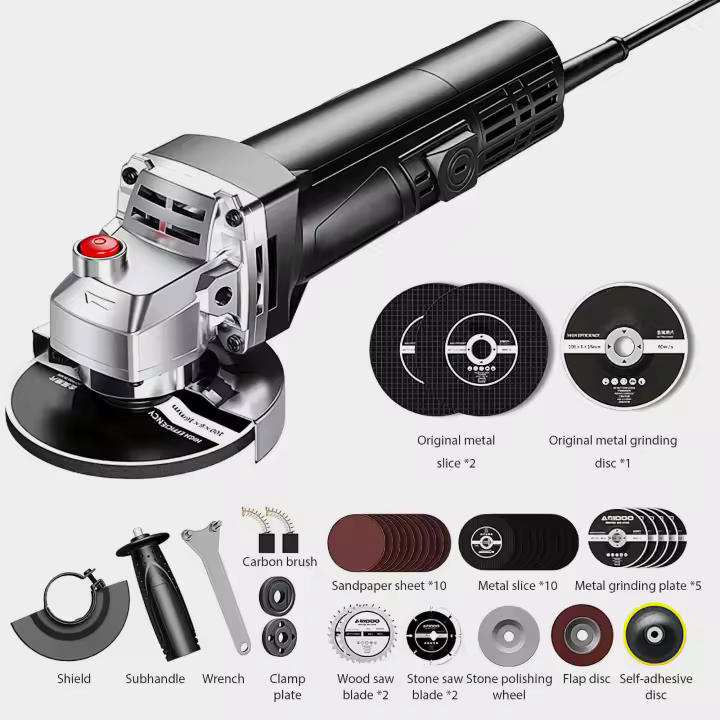 Amoladora angular eléctrica 220V/50HZ amoladora angular eléctrica con cable Pulidora 11000 rpm 100 mm de diámetro Herramientas eléctricas de pulido y corte Para ranurado de paneles de pared, corte de suelos, corte de baldosas - 1