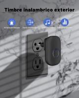 Timbre Inalámbrico Exterior Impermeable IP65,Kit Timbre Inalámbrico Alcante 150m,Timbre Inalámbrico para Puerta 39 melodías, Grados Volumen de 5, 1 Transmisor Y 1 Receptor,Indicadores LED - details 1