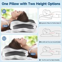 Almohada Cervical de Espuma Viscoelastica Memory Almohada Orthopedic para Soporte de Cuello Almohadas Ergonómico para Dormir de Lado y Boca Arriba 65*40*14/10cm - details 1