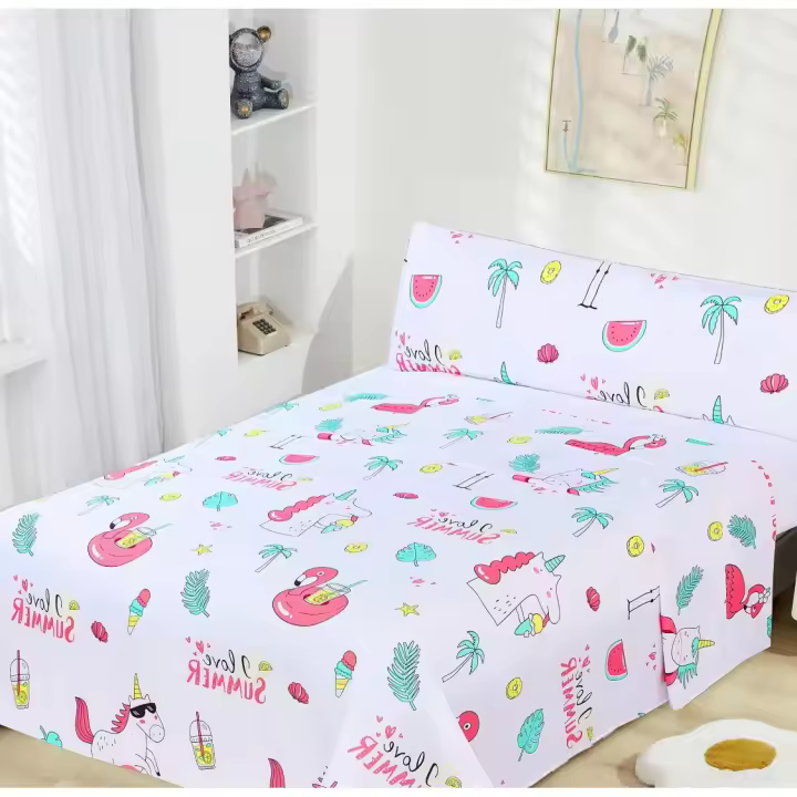 Juego de Sábanas Infantil  3 Piezas - 1 Sábanas Bajera Ajustable, 1 Sábana Encimera y 1 Funda de Almohada  90cm 105cm 100%Poliéster - 1