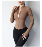 Nueva Chaqueta De Yoga Para Mujeres 2023 Deportiva Ajustada Con Cremallera Prenda De Fitness Para Modelar El Cuerpo Ropa De Yoga Con Capucha - details 4