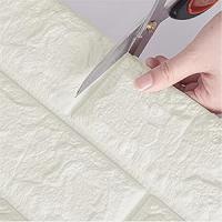 Papel Pintado Autoadhesivo 3D Pared - Efecto Ladrillo de Piedra, Impermeable Grueso Pegatina de Pared, Espuma de Polietileno, para Cuarto de Baño, Dormitorio y Cocina (0.7m x 20m, Blanco) - details 2