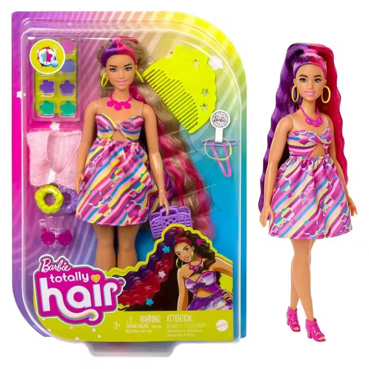 Barbie Totally Hair versión curvy con pelo multicolor HCM89 - 1