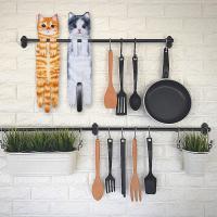 Divertidos Gatos Toalla de Mano-Decoración Gato Toalla Colgantes para Baño Trapos de Cocina-Animal Absorbente suave Toallas-regalos Graciosos Para Originales Mujer Amantes de Los Gatos-Pies Cortos - details 2