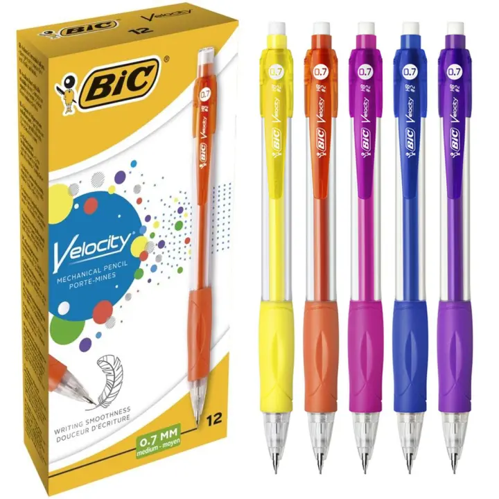 BIC Velocity 0,7 mm HB Portaminas Automticos - Colores Surtidos (Caja de 12 Uds.) - 1