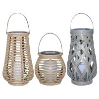 Lámpara Solar Exterior IP44 Impermeable Gran Rattan Para Jardín Decoración Del Hogar Luz Colgante De Técnica Art Déco Con Batería Recargable LED De 3.7V - details 7