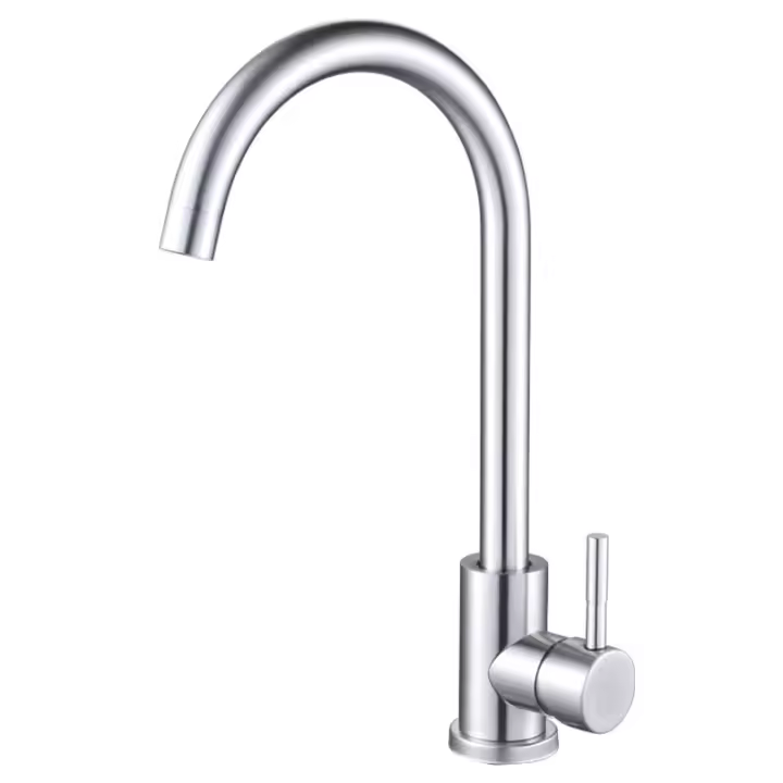 Grifo de cocina de acero inoxidable, giratorio 360°, grifo de fregadero de cocina, grifo de fregadero monomando, mate - 1