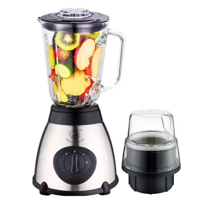 Licuadora y Molinillo con vaso de vidrio / Potencia máxima 1000w/ Royal Swiss - 1