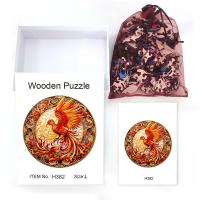 Rompecabezas De Madera En Forma Irregular Con Caja Regalo Elegante Fénix Rojo Regalo De Agradecimiento Para Adultos Reducción De Estrés Interacción Familiar - details 6
