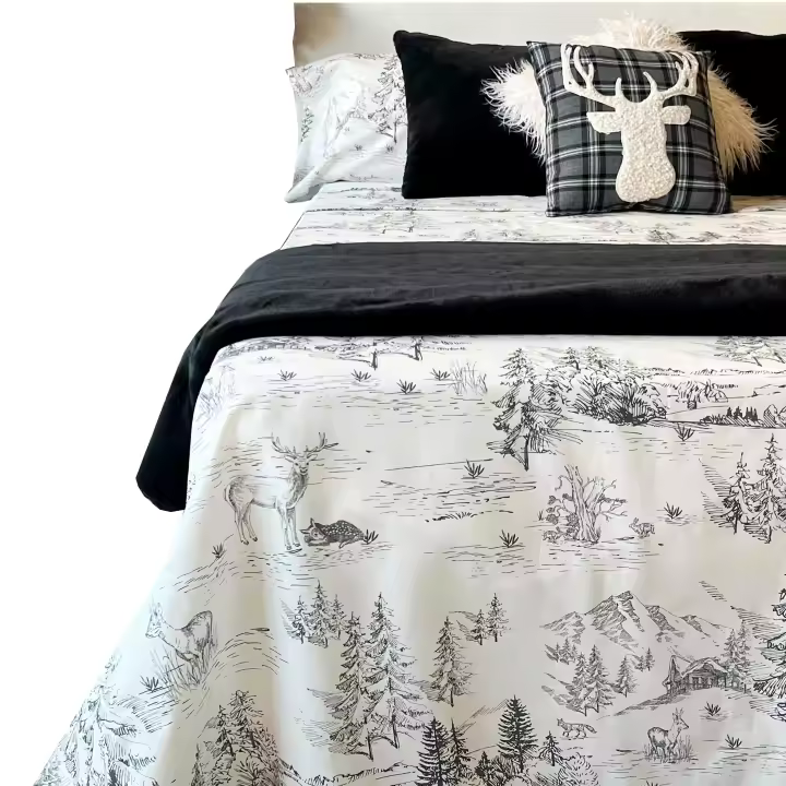 Juego de Sábanas Algodón Toile de Jouy Ciervos – Alo Home - 1