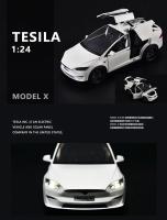 Coche De Juguete a Escala 1:24 Tesla Model X Y Tesla Model 3 Con Sonido Y Luz Coleccionable Para Niños Regalo De Cumpleaños Metal - details 0