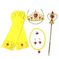Vestido De Princesa Floral Sin Mangas Para Niñas Disfraz De Belle Y La Bestia Ropa De Fiesta Carnaval Halloween Talla True Mid-Calf Polyester - details 10
