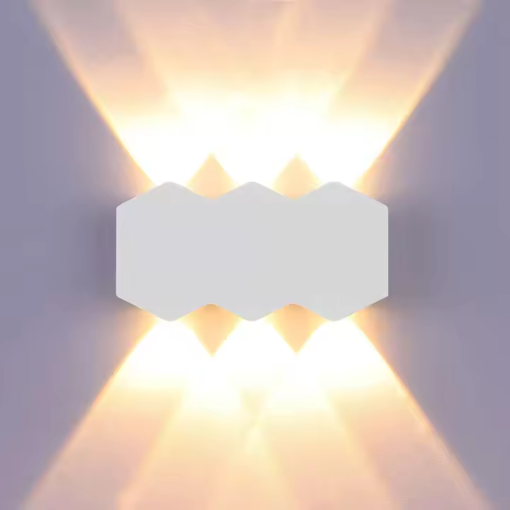 Luz de pared interior LED de 6W, lámpara de pared rectangular moderna hasta el punto, 3000K luz blanca cálida iluminación de pared de aluminio, para sala de estar dormitorio escalera pasillo blanco [clase de energía A ++] - 1