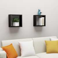 Estantes cubo de pared 2 unidades 30x15x30 cm en color Roble Sonoma/Madera antigua/Roble negro y más | práctico organizador multiusos diseño compacto funcional - details 3