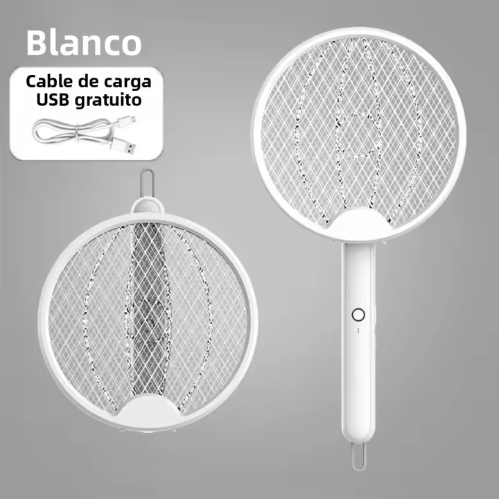 Asesino De Mosquitos Eléctrico Plegable 4en1 3000V Con Luz USB Recargable Trampa Para Insectos Para El Hogar - 1
