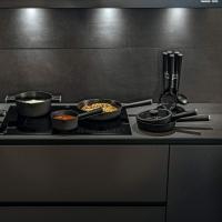 Set de Cacerolas Guzzini Cooking: Cacerola alta 24cm, Cacerola alta 20cm y Cacerola baja 24cm con tapa de vidrio - Revestimiento Quantanium con Titanio, Apto para Inducción. Incluye set de cuchillos de 6 piezas - details 4