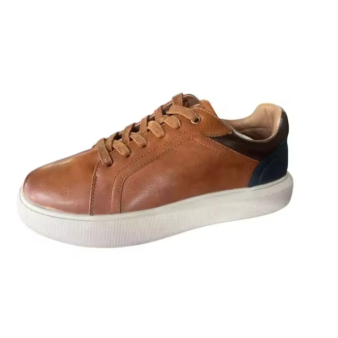 MODELO 516 COLOR NEGRO Y MOKA ZAPATO DE CABALLERO TIPO  CASUAL FABRICADO EN POLIPIEL TALLA DE LA 40-45 UN CALZADO COMODO CON SUELA  MUY COMODA ATADO CON CORDONES - 1