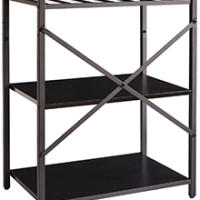 Estantería de Cocina, Estantería de Panadería, para Microondas, Botellero Regulable en Altura, Marcos Metálicos, Estilo Industrial, 58 x 39 x 144CM, Negro HBR003B - details 8