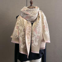 Poncho De Cashmere Floral Impresión Para Mujer Bufanda De Lujo Cálida Pashmina Viaje Chal Envoltura Estilo Elegante 2023 - details 16