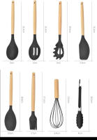 Set De Utensilios De Cocina Ecológicos De Silicona 12PCS Con Manos De Madera Antiadherentes Para Revolver Huevos Y Otras Tareas De Cocina - details 4