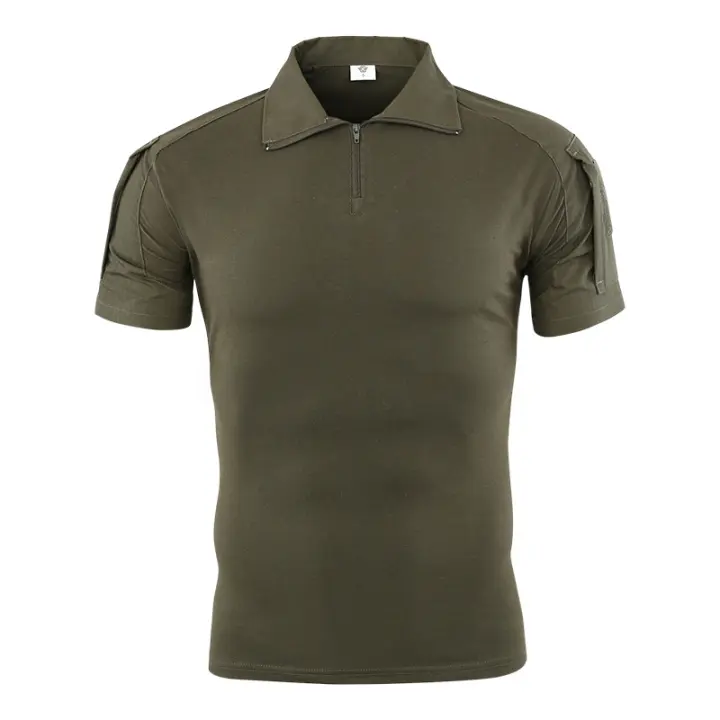 Camisa Táctica De Camuflaje Para Hombres Secado Rápido Manga Corta Militar Camiseta De Exterior Caza Senderismo Camisas - 1