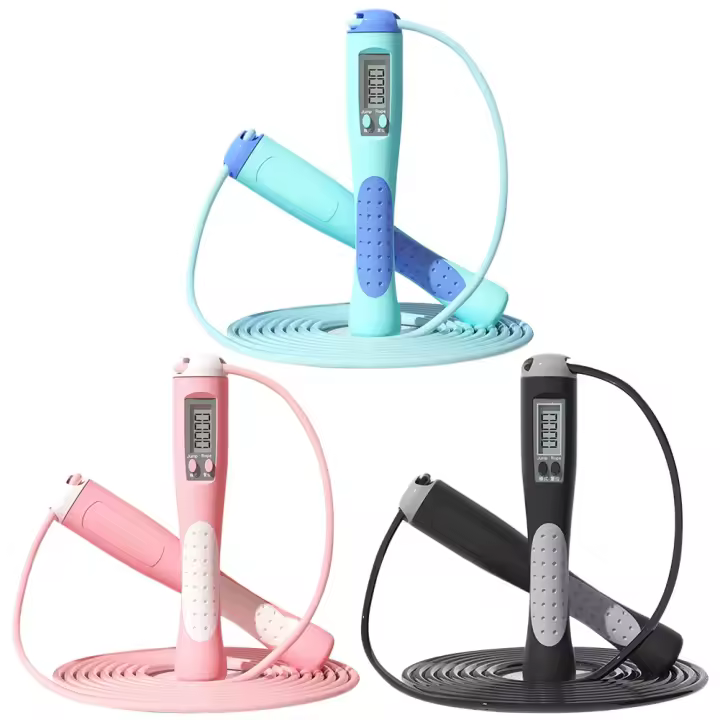 Cuerda De Saltar Ajustable Con Contador Para Entrenamiento De Fitness Y Gimnasio Cuentas De Salto Largo Para Ejercicio De Piernas Cintura Y Abdomen - 1