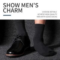 3 Pares De Calcetines Negros Para Hombre Algodón Business Para Zapatos Largos KupiVIP Uso Diario Cómodo Transpirable - details 6