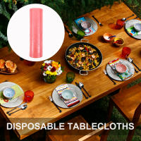 Mantel Desechable De Plástico 20 Piezas Roll/180x180cm Cubierta De Película Delgada Para Cena Decoración De Mesa (Blanco) - details 5