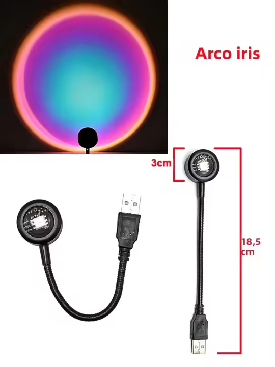 Luz De Ambiente LED Mini Recargable USB Luz Nocturna Fotografía De Sunset Para Streaming Luz De Fondo Pequeña Portátil Para Decoración De Habitación - 1