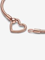 Pandora - Pulsera Pandora Moments con Cierres de corazón y Cadena De Serpiente-Baño de Oro Rosa de 14 K - details 2