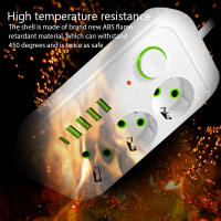 Cable De Extensión Eléctrico Con 3 Salidas De Corriente AC Y 4 USB 1 Tipo C Filtro De Red Alta Velocidad Adaptador De Carga Rápida Enchufe Europeo - details 5