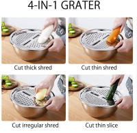Cortador De Verduras 3 En 1 Rallador De Acero Inoxidable Con Cesta De Encaje Cocina Accesorios Bowl Para Ensalada Herramientas De Frutas Y Verduras - details 1