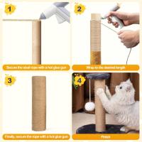 Cuerda de sisal para árbol rascador, 8 mm x 50 m, cuerda de sisal natural, columna rascadora, cuerda de cáñamo, cuerda de sisal, repuesto para gatos, cuerda de yute para el hogar, jardín, - details 0