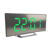 Reloj De Alarma Digital LED Con Espejo Pantalla Curva Para Estudiantes Dormitorio Sala De Estar Oficina Escuela Función De Sueño Temperatura - details 14
