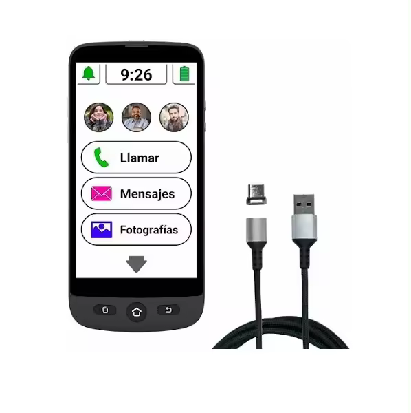 Smartphone Swissvoice S510-M, fácil de usar para personas mayores activas, con cable de carga magnético. - 1
