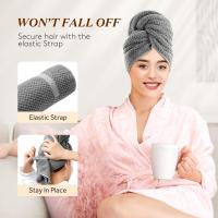 Toalla Grande de microfibra para el Cabello para Mujer, toalla de Seca suave with Band elástica,turbantes de Cabello - details 2