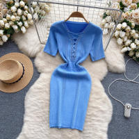 Vestido Bodycon Elegante De Encaje Frontal REALEFT Para Mujer Verano 2024 Nuevo Estilo Vintage Slim V-Neck Longuerza Mini - details 22