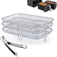 Rack De Asado 3 Capas En Acero Inoxidable Almacenable Soporte Para Carne Fácil De Limpiar Con Base De Silicona Accesorios De Cocina - details 7