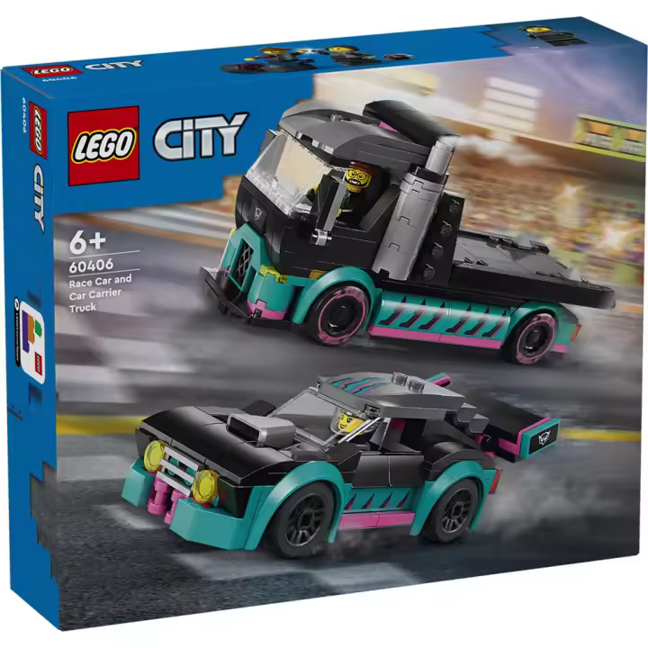 Juego de construccion Coche de Carreras y Camión de Transporte Lego City (LEGO 60406) - 1