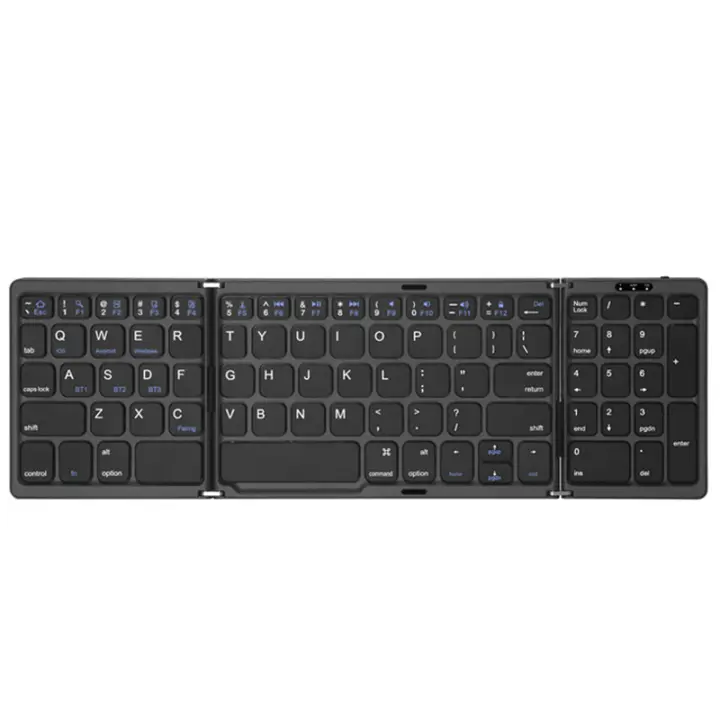 Mini Teclado Portátil Plegable Inalámbrico Bluetooth Para Mac Windows Laptop Tablet Teclado Numérico Delgado Y Ligero - 1