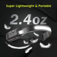 Linterna Frontal Recargable USB Impermeable Para Camping Y Pesca Lámpara De Trabajo Con Batería Integrada COB+LED Inducción - details 8