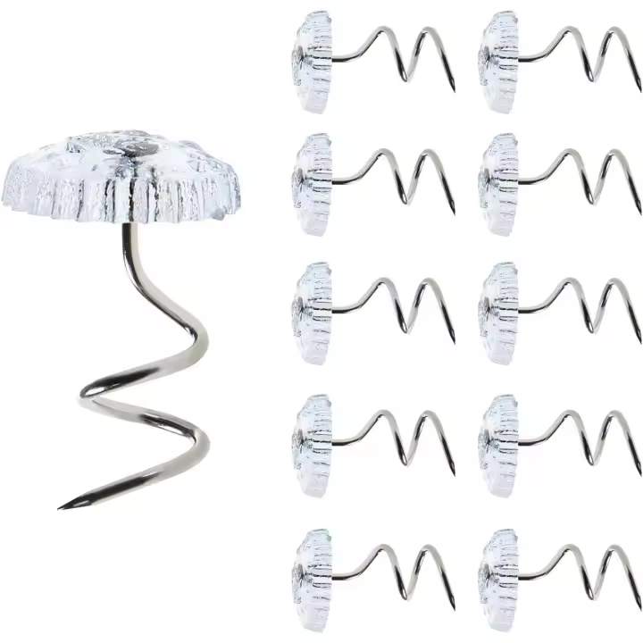 50 alfileres giratorios Qrity, fijador de clips para sábanas, colchas, cojines de sofá, alfileres espirales giratorios para fundas de sofá cama. - 1