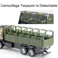 Camión De Transporte Militar a Escala 1:35 Juguete De Coche De Aleación Con Luz Y Sonido Puertas Abiertas Función Retroceso Para Niños Regalo Verde - details 6