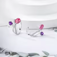 Pendientes De Aro De Plata 925 Para Mujer Con Zirconia Joyería De Moda Regalo Original Eardrop Pendientes Metálicos Tipo Aro - details 51
