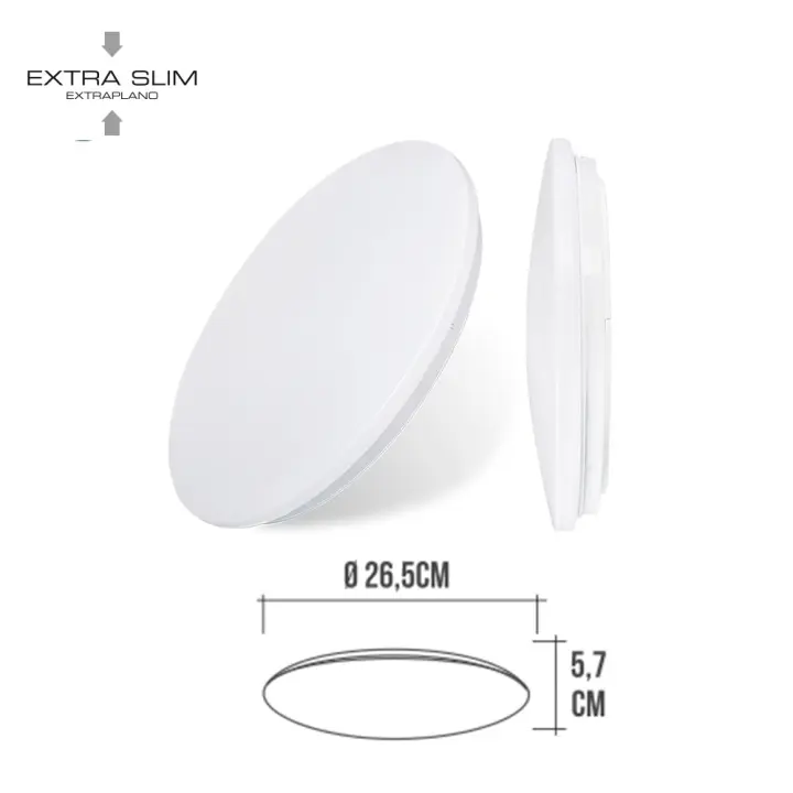 plafon/aplique led de superficie 12w 6500k ø26,5x5,7cm edm - 1
