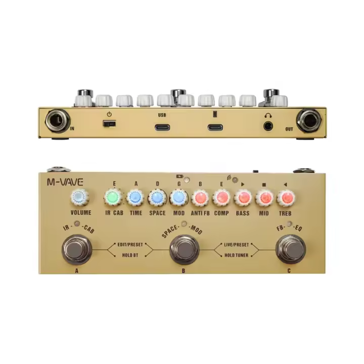 Pedal De Efectos Multiusos M-vave Cube Baby Para Guitarra Eléctrica/Bajo/Acordeónica Con Simulación De 8 Altavoces IR Pedal Recargable M-vave - 1