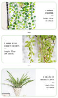 Arbustos Artificiales De Suculentas Colgantes Para Decoración De Pared Hogar Jardín Bodas Y Fiestas Falsas Plantas Verdes De Rattan Estilo Bonsái - details 3