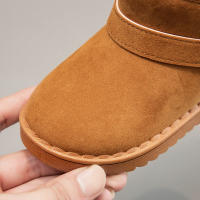 Botas De Nieve Para Niños Y Niñas Con Hebilla Y Peluche Grueso Color Sólido Botas Cortas De Tobillo Flexibles Y Cálidas Para Hombres Y Mujeres Tallas 23-36 - details 2