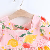 Vestido De Verano Para Bebé Niña Con Estampado Floral Y Manga Burbuja Vestido De Princesa De Algodón Con Cuello Cuadrado Lindo Vestido Corto Para Niñas De 1-2 Años - details 3