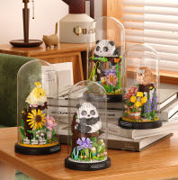 Bloc De Construcción Micro Para Niños Oso Panda Cubierta De Polvo Para Jardín Animal Bird Owl Regalo Educativo De Bloques De Flores - details 0